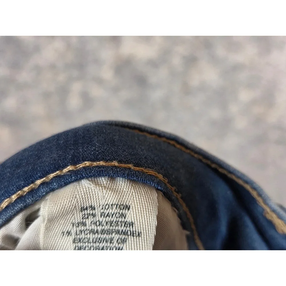 Y2K Mudd FLX Stretch Low Rise Skinny Jeans Medium Wash Distressed Denim Womens 5 - Picture 12 of 15